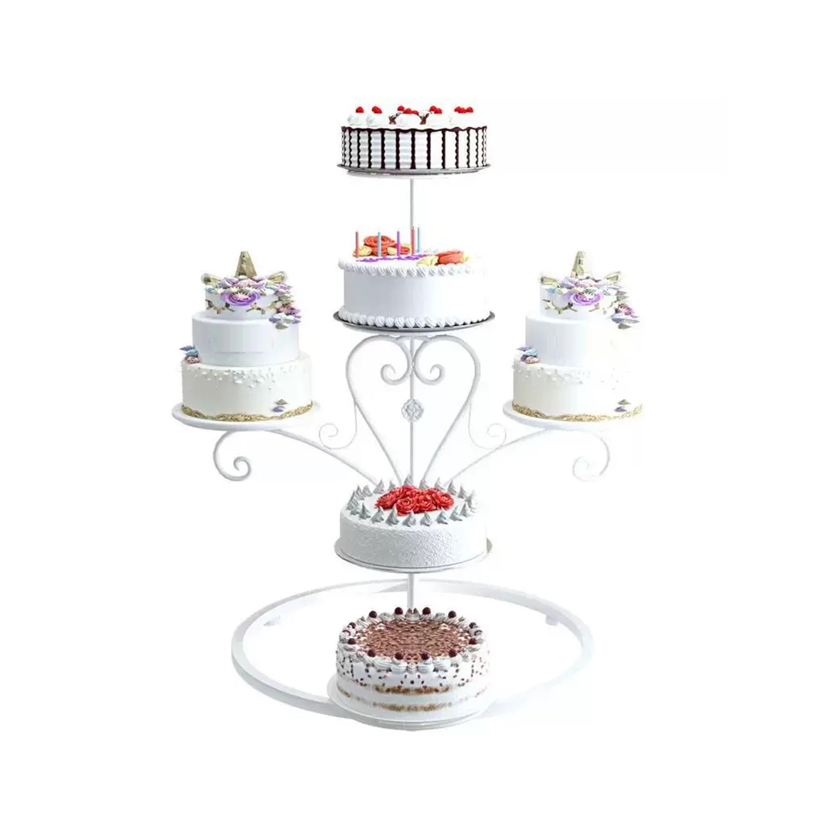 Generico Espositore For Torte A 6 Livelli, Supporto For Torta Di Compleanno In Ferro Creativo, Pasticceria Alla Frutta/supporti For Tè Pomeridiano, Decorazioni For La Tavola Da Dessert(White)