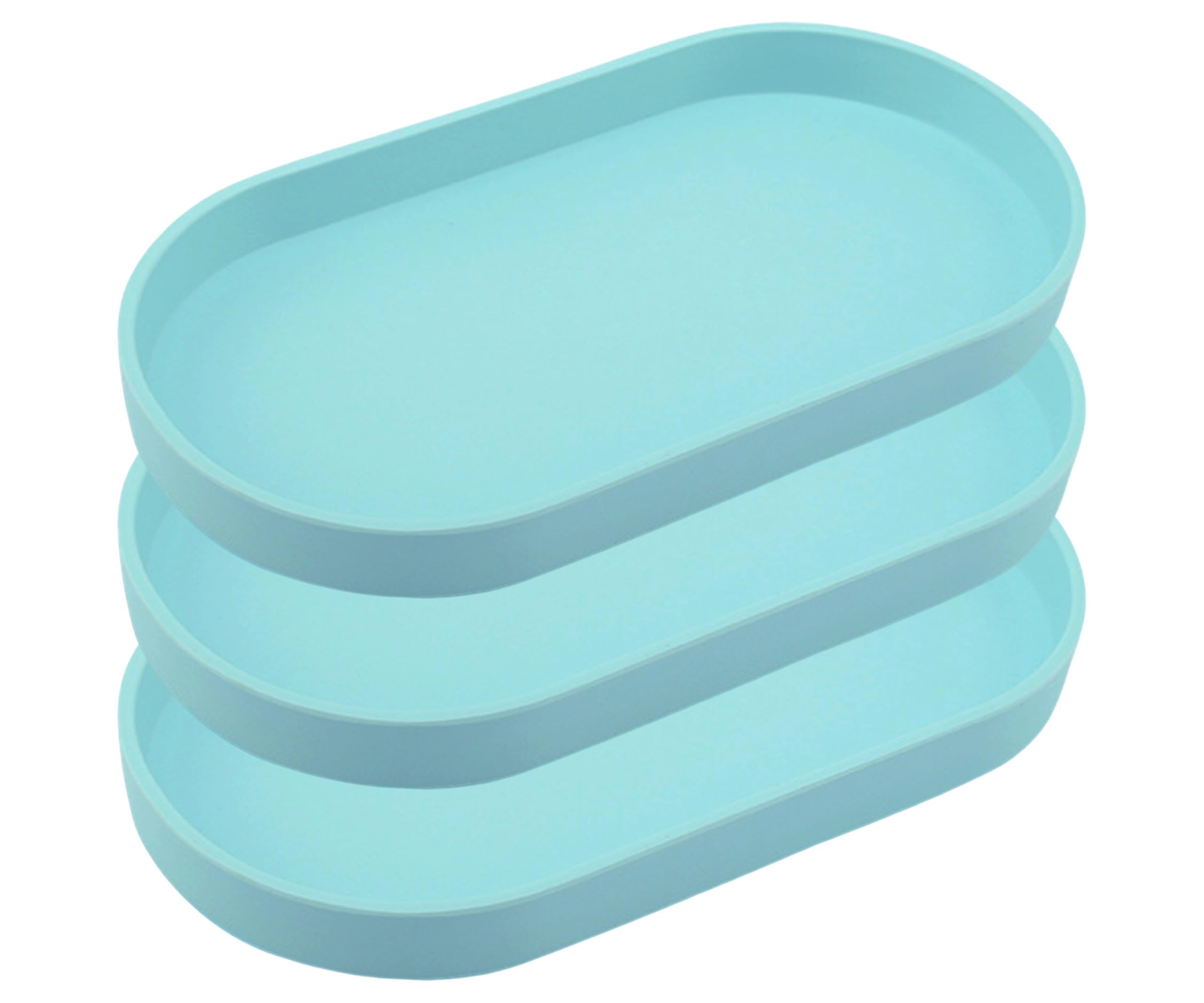 Muiltvoe Green Small Tray (10 inch), Oval Tray for Kitchen Counter, Bathtub Bathroom Vanity Items, Countertop Organizer, Coffee Accessory, Bar, Serving Seasoning, Salt and Pepper, Soap, Perfume.