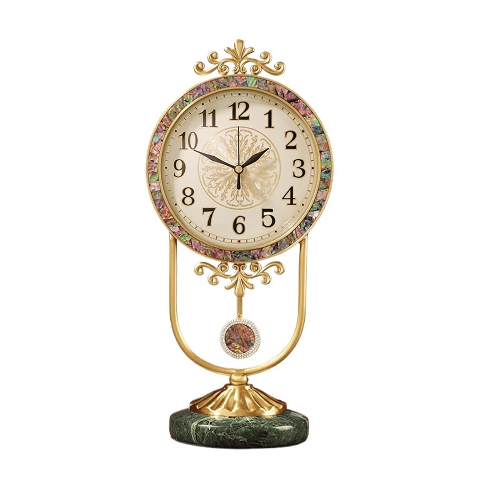 Luxe Simple Moderne Haut De Gamme Horloge Européenne Salon Métal Table Creative Horloge Shell Cerf Horloge Pendule Table Nouveaux Produits Vente