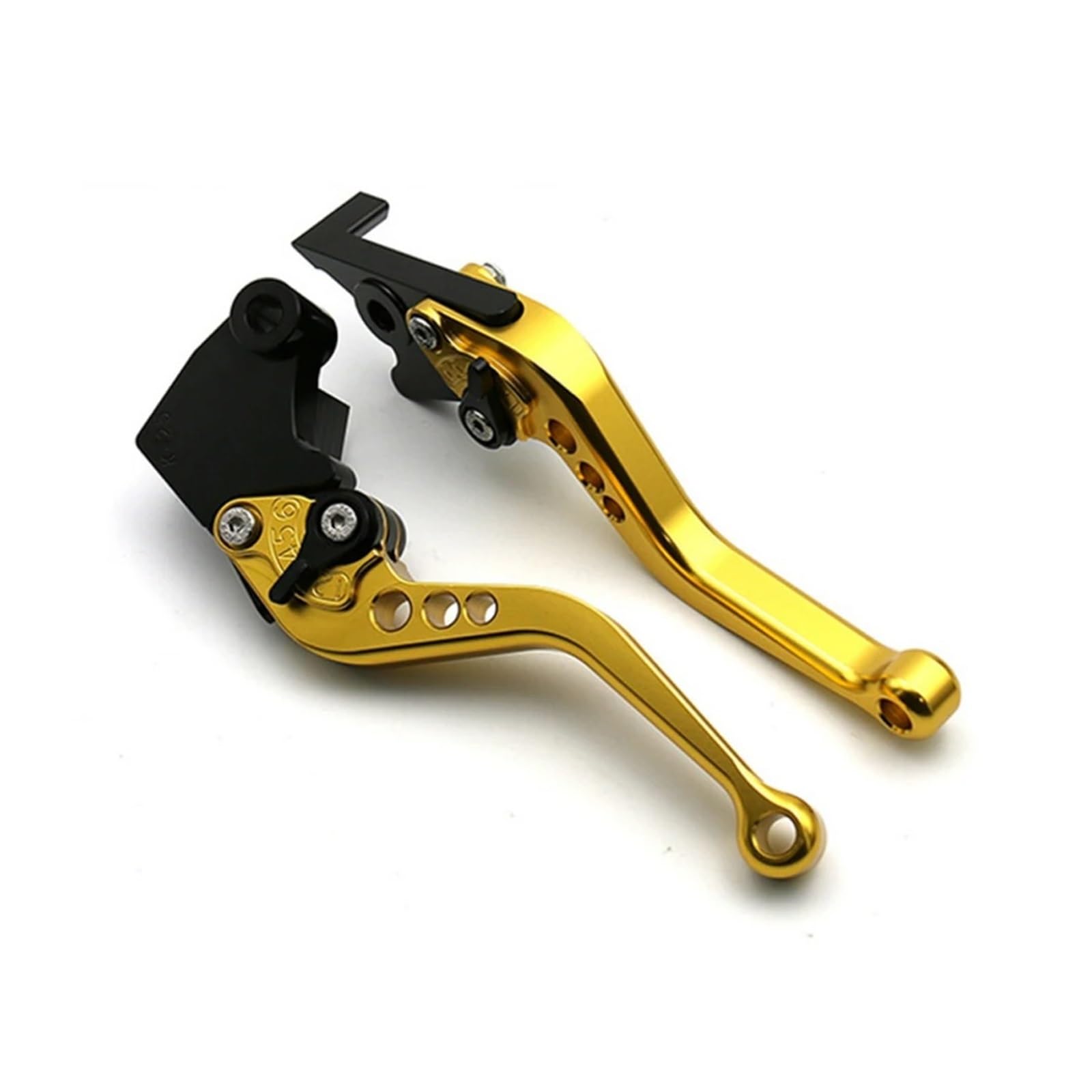 JWQEBNS Motorcycle Brake Clutch Levers for CB599 CB600 Hornet CB919 F2 F3 F4 F4i CBR900RR VTX1300 NC700 S/X Short Long Adjustable Clutch Brake Levers(Short-Golden)