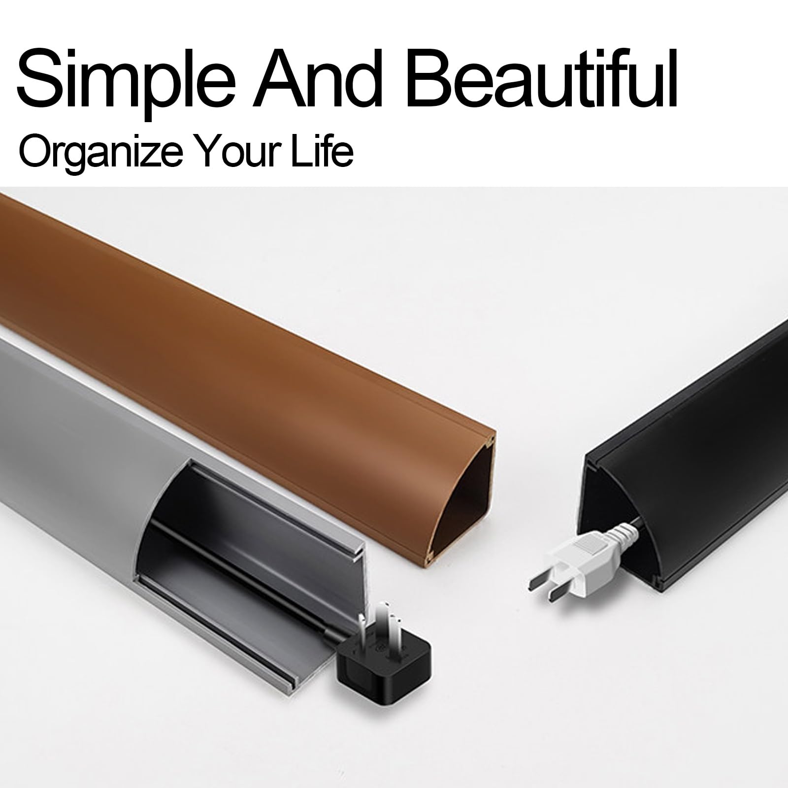 Cable Management 3,5x3,5cm Canalina Passacavi Muro Triangolare Autoadesiva per Nascondere i Fili in Casa e in Ufficio(Brown,300cm/118in)