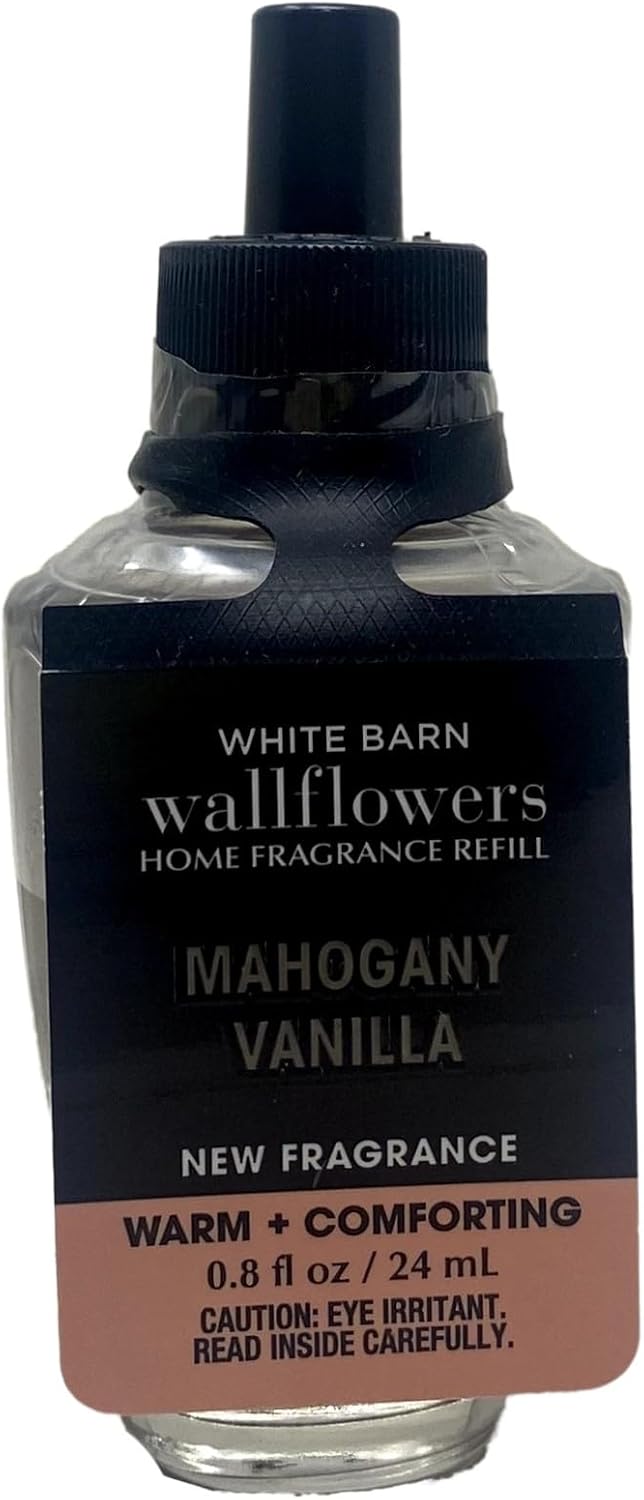 Bath & Body Works Mahogany Vanilla 4 Pack Wallflowers Home Fragrance Refills - Marbela Sample Soap