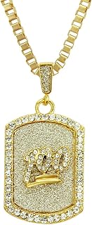 Halsbandshänge europeiska och amerikanska populära små fyrkantiga herrhängen hiphop set diamant 100 poäng hundbricka hänge halsband bröllop smycken födelsedagspresenter för kvinnor män, size
