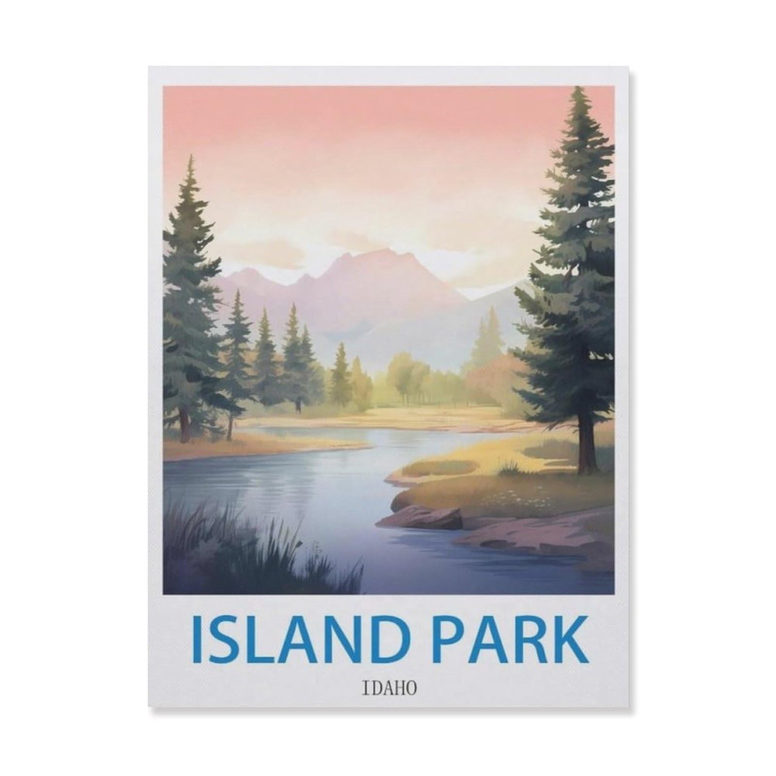 Vintage Wall Decor Metal Poster Plaque，Island Park Idaho，Sign Farmhousenostalgic Tin Sign For Home Cofe Kitchen Pub Bar Wall Decor(20x30cm）8x12 inch-EH26