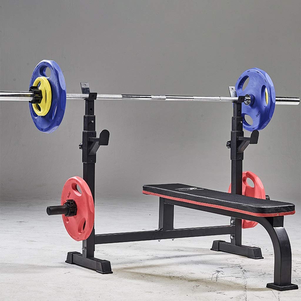 Squat Rack Sgabello con Manubri Letto Multifunzionale per Sollevamento Pesi Attrezzatura per Fitness Domestico Carico Regolabile 230 kg Rack per Pesi