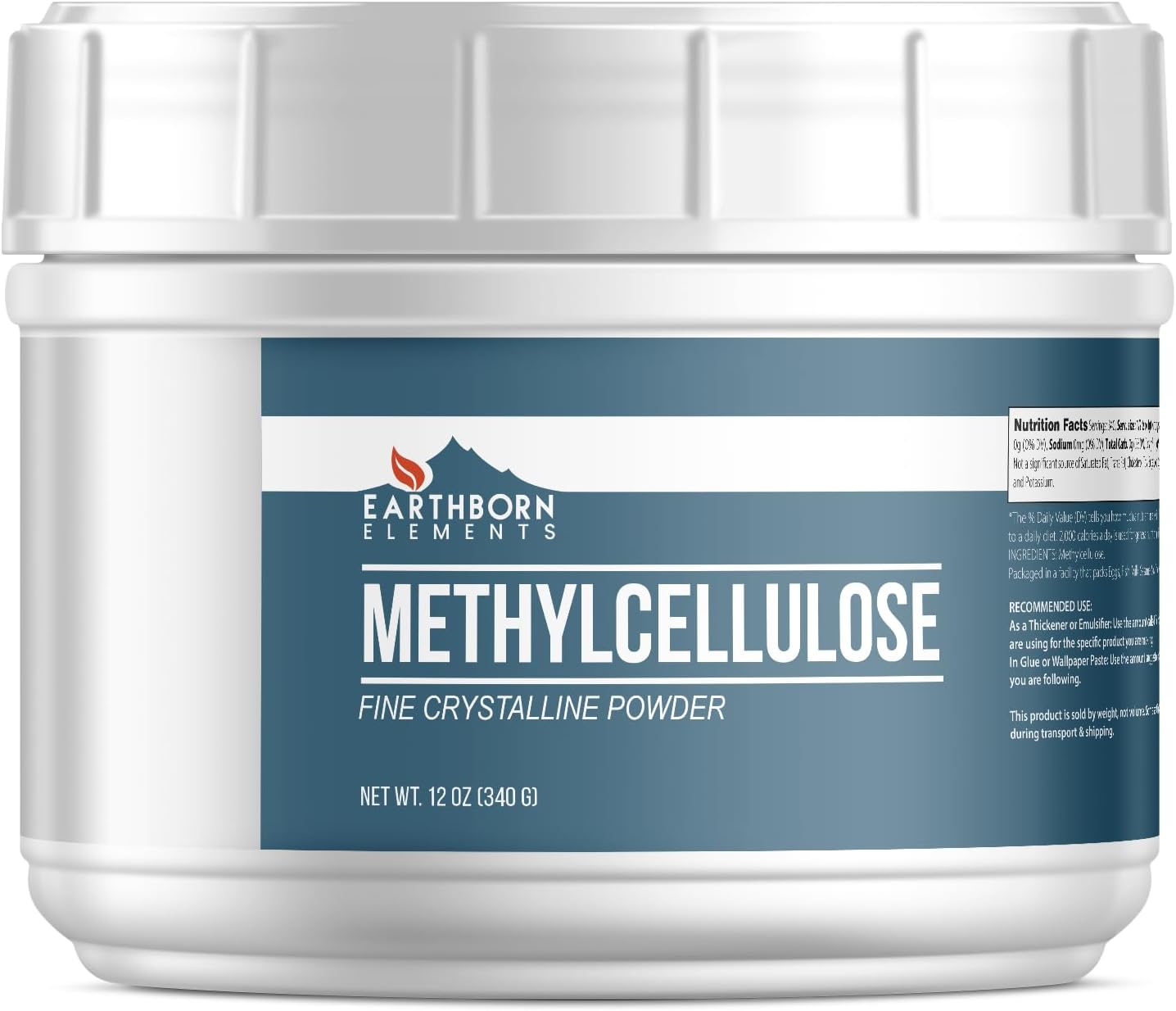 Earthborn Elements Methylcellulose (12 oz), No Emulsifiers Or Additives, Food Grade
