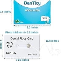 Vista 3 de Dental Floss Deep Clean Waxed Floss in a Credit Card with Mirror,Perfect for People with Tight & Small Gaps Between Teeth Slides Smoothly &