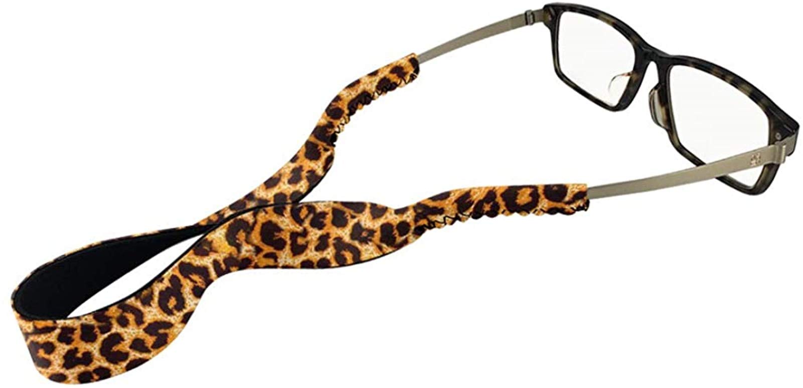 Seanative Women's Brown Leopard Print Sunglasses String Holder Neoprene Glasses Strap Fashion Leopard Skin Print Eyeglasses Safety Retainer