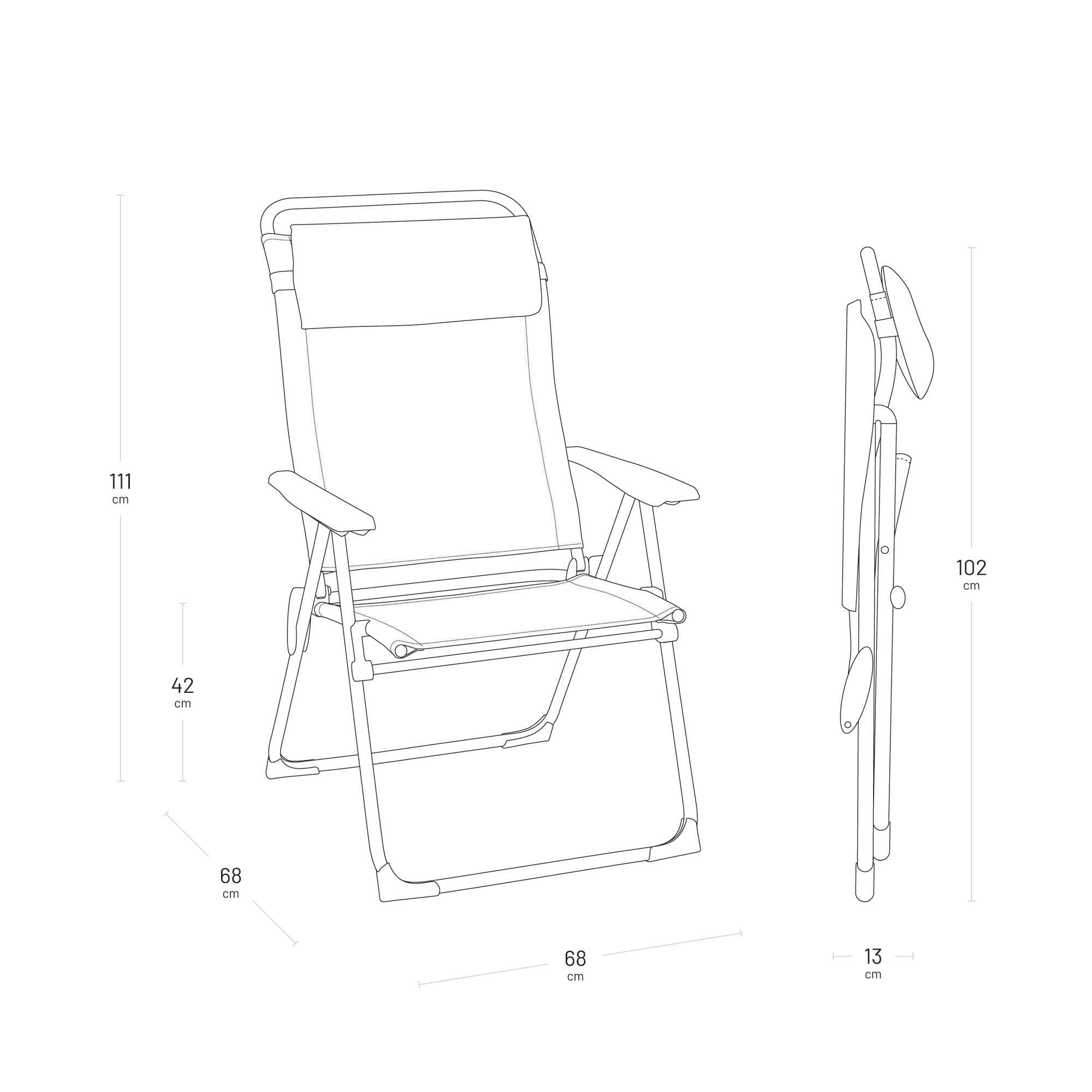 Lafuma Mobilier ALU Stuhl Cham XL, Batyline, Rye II, 67,5 x 68 x 111 cm