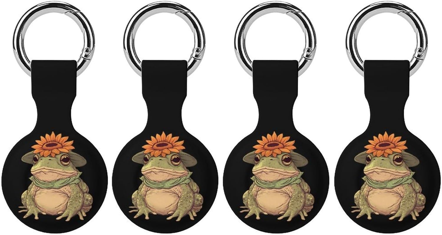 Magical Toad Witch Funny Cover Compatible with AirTag Case Protector GPS Tracker Holder with Keychain