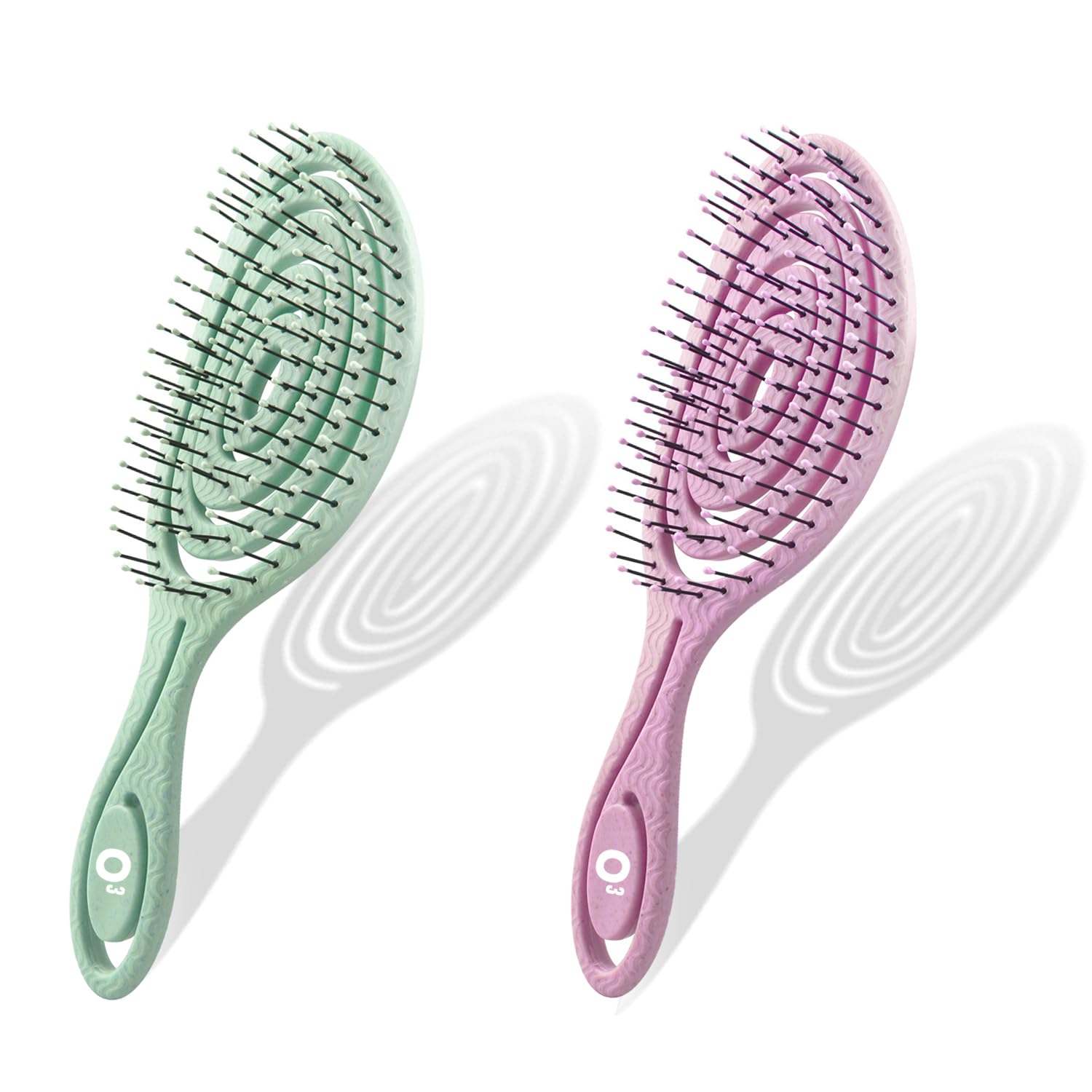 Cepillo Antitirones 2 Unidades - Cepillo Pelo Antirotura - Cepillo Pelo Antitirones - Masajeador Peine Desenredante - Para Pelo Seco y Mojado (Verde y Rosa)