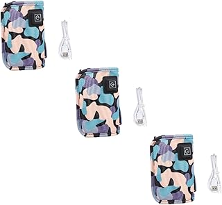 ibasenice 3 Pçs Aquecedor De Mamadeiras Suporte De Mamadeiras De Leite Materno Mamadeiras Recém-Nascidas Bolsa Aquecedora De Mamadeiras USB Protetor De Calor De Viagem USB Pano Aquecedor De
