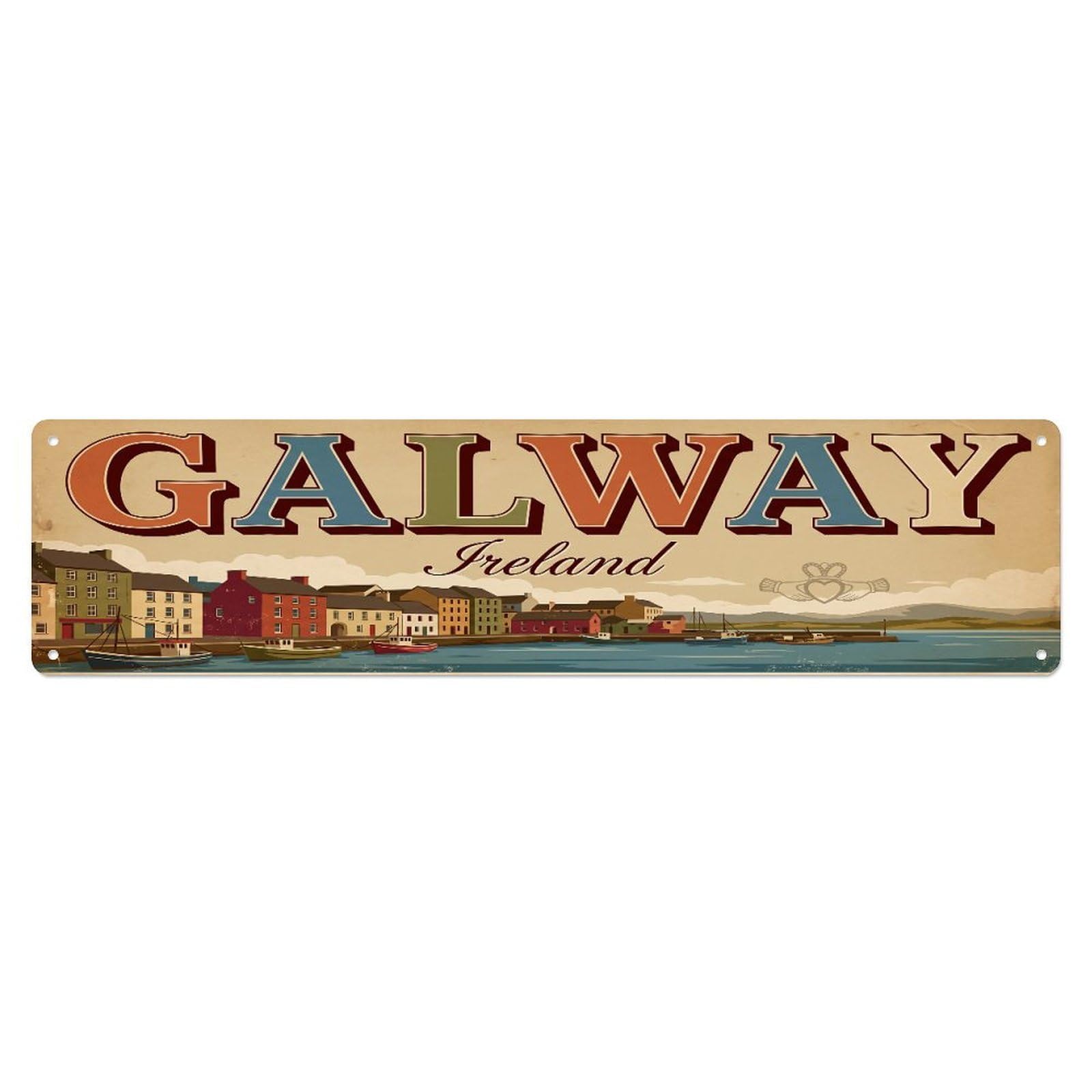 Tgrcjimh Style Metal Tin Sign Vintage Travel Ireland Galway
