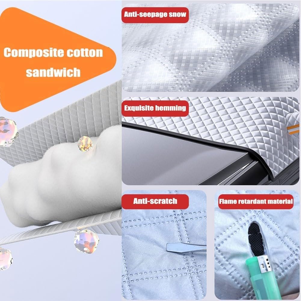 Couverture Pare-Brise Voiture pour Opel Combo/Commodore C/Corsa/Crossland X/Frontera, Protege Avant Pare Brise Hiver Magnétique Repliable Anti-Neige Givre Accessoires,L