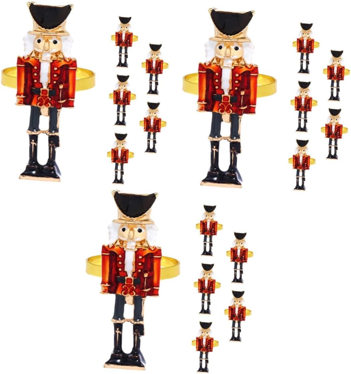 PHENOFICE 18個 ウォールナットソルジャーナプキンボタンホリデーパーティーデコレーション6個 ナプキン リング クリスマス