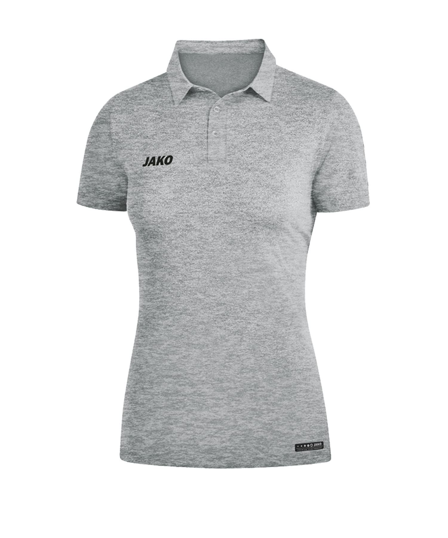 JAKO Premium Basics Women's Polo Shirt, Mottled Grey, 42
