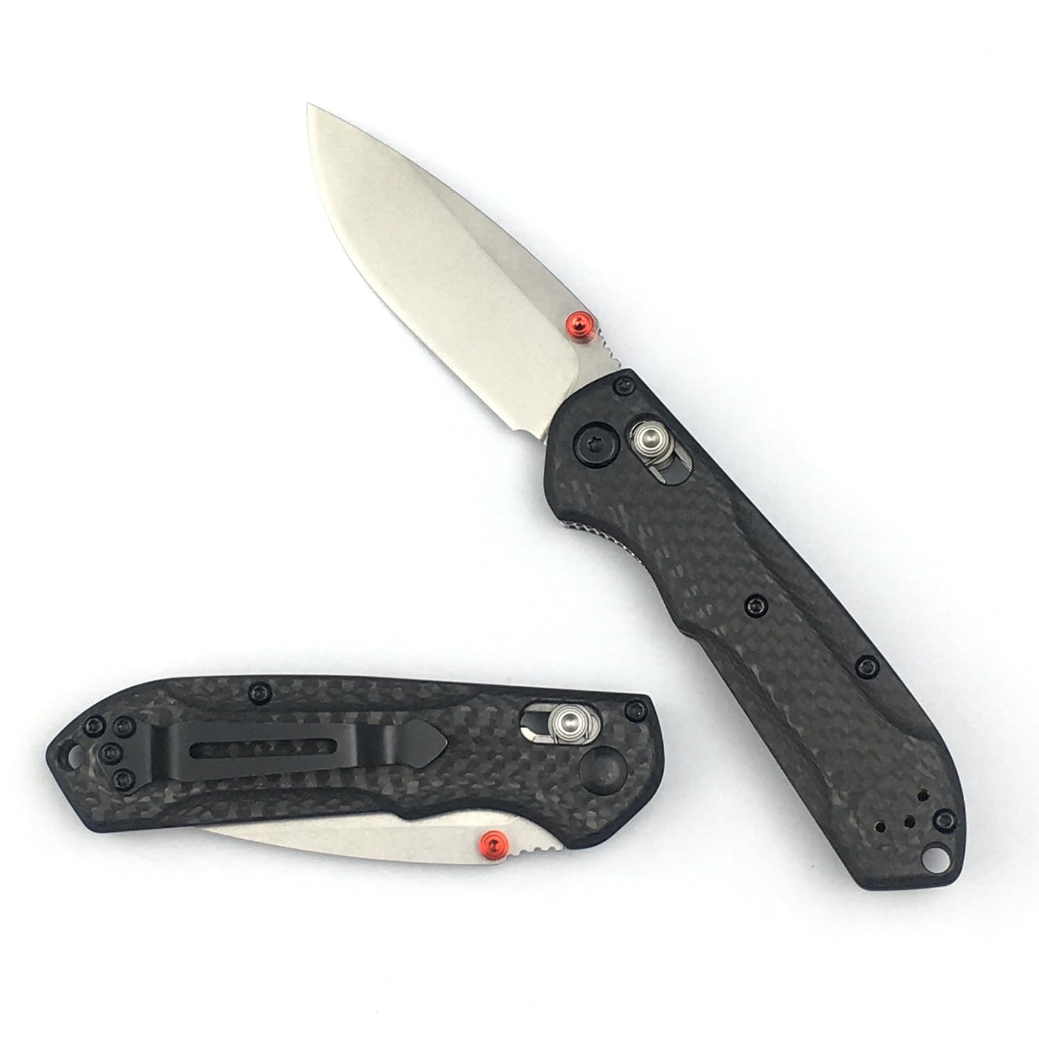 Thumb Open Mini Freek Knife, Axis Lock Knife with 2.8’’ D2 Steel Blade Carbon Fiber Handle, EDC Folding Pocket Knife with Belt Clip for Camping