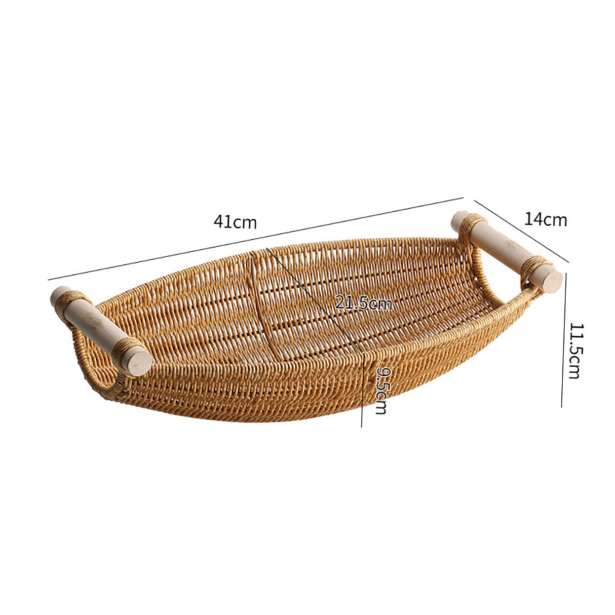 Garneck Imitation Rattan Fruit Bowl Candy Containers Kitchen Baskets Bread Serving Basket Woven Baskets for Organizing Woven Storage Baskets Coffee Table Tray Basket for Home Pp re-usable