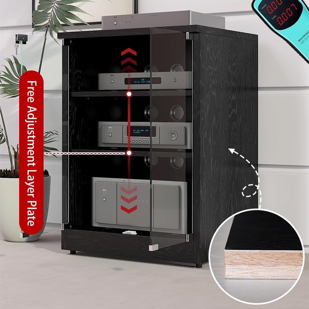 Szafka na komponenty stereo, drewniana szafka na sprzęt audio-wideo z drzwiami ze szkła hartowanego, szafka na sprzęt audio, szafka na sprzęt audio, szafka na konsolę,80cm white