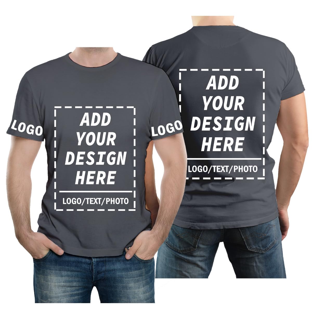 velquessa Personalised T Shirt for Men Women,Design Your Own Custom T Shirt, Customisable Shirts Add Photos/Text,Tshirt Printing Birthdays customised Gifts for Couples