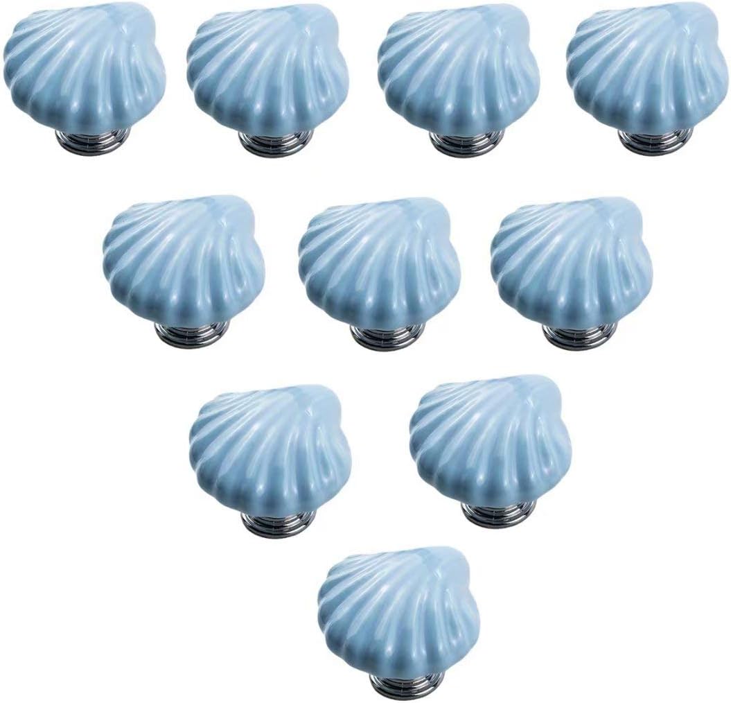 Door Handles,Ceramic Door Knobs, Cupboard Handle,10 pcs Antique Kitchen Cabinet Door Handles Bathroom/Bedroom Furniture Pull Handle/Knobs Ceramic Door Knobs Blue (Size : Single Hole)