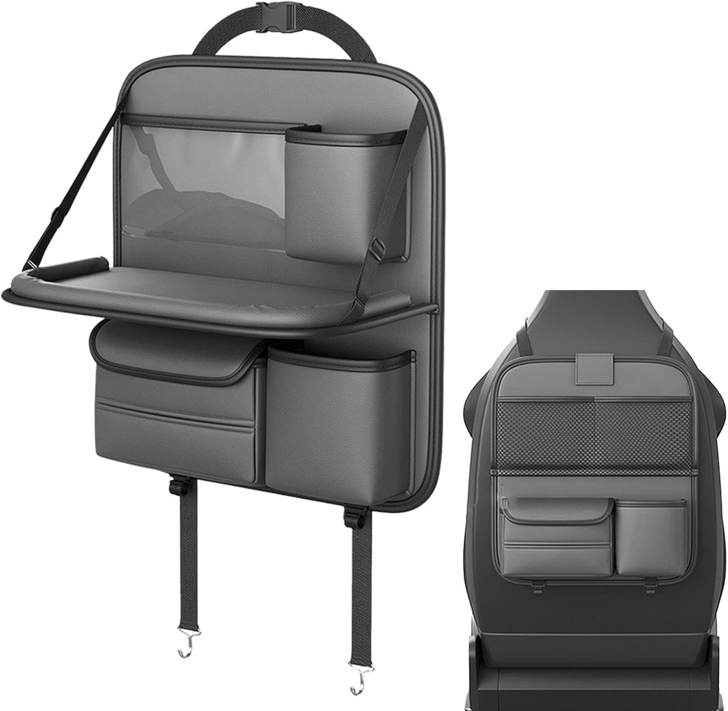 Autositz Rücksitz Organizer für Ford Thunderbird 2005, Auto Rückenlehnenschutz Multifunktional Wasserdicht Rücksitz Organizer Klapptisch,Grey