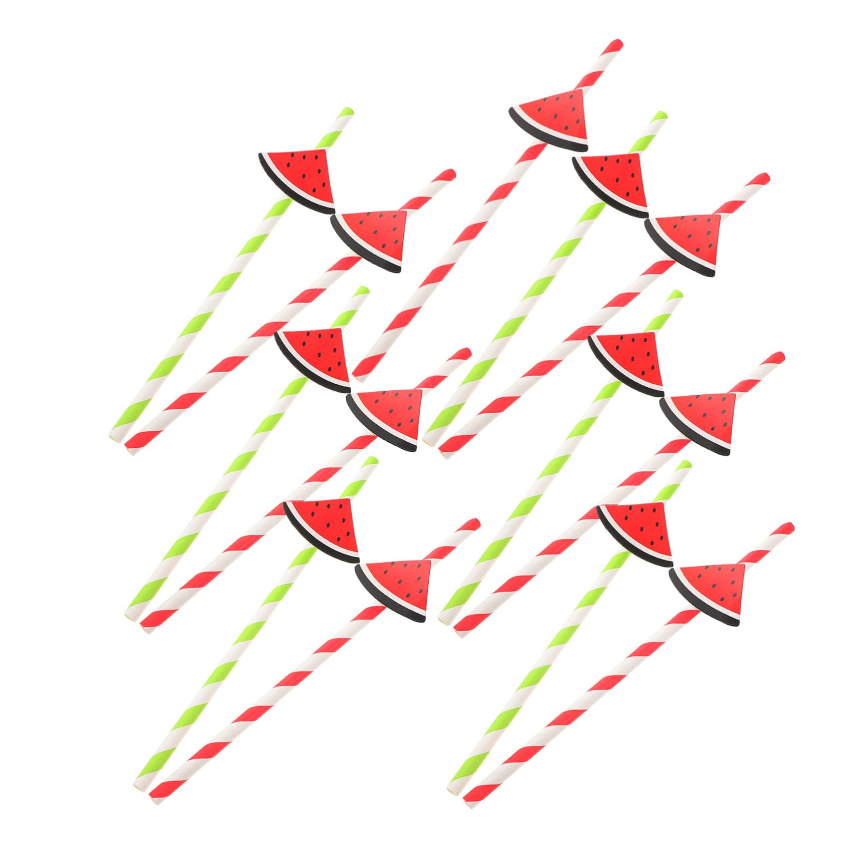 SHERCHPRY 4 Set Paglia Di Anguria Jumbo Palma Chiaro Lungo Tropicale Potabile Compleanno Riutilizzabile Decorato Tortuoso Pipetta Cannuccia Per Borraccia Cannucce Di Anguria Carta 40 Pezzi*4