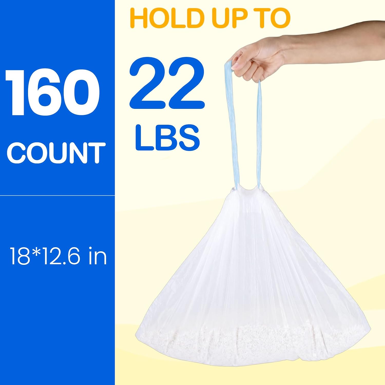 160 Count Cat Litter Box Liners 18"x12.6" | Drawstring Receptacles Bags Thickened Waste Bag for MeoWant MW-SC01/SC02/SC09/LR01/LR02 Automatic Cat Litter Box