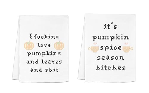 Moonlight Makers, Colorful Funny Dish Towel Pair, Set of 2, Flour Sack Kitchen Towel, Sweet Housewarming Gift, Farmhouse Kitchen Decor (I Fucking