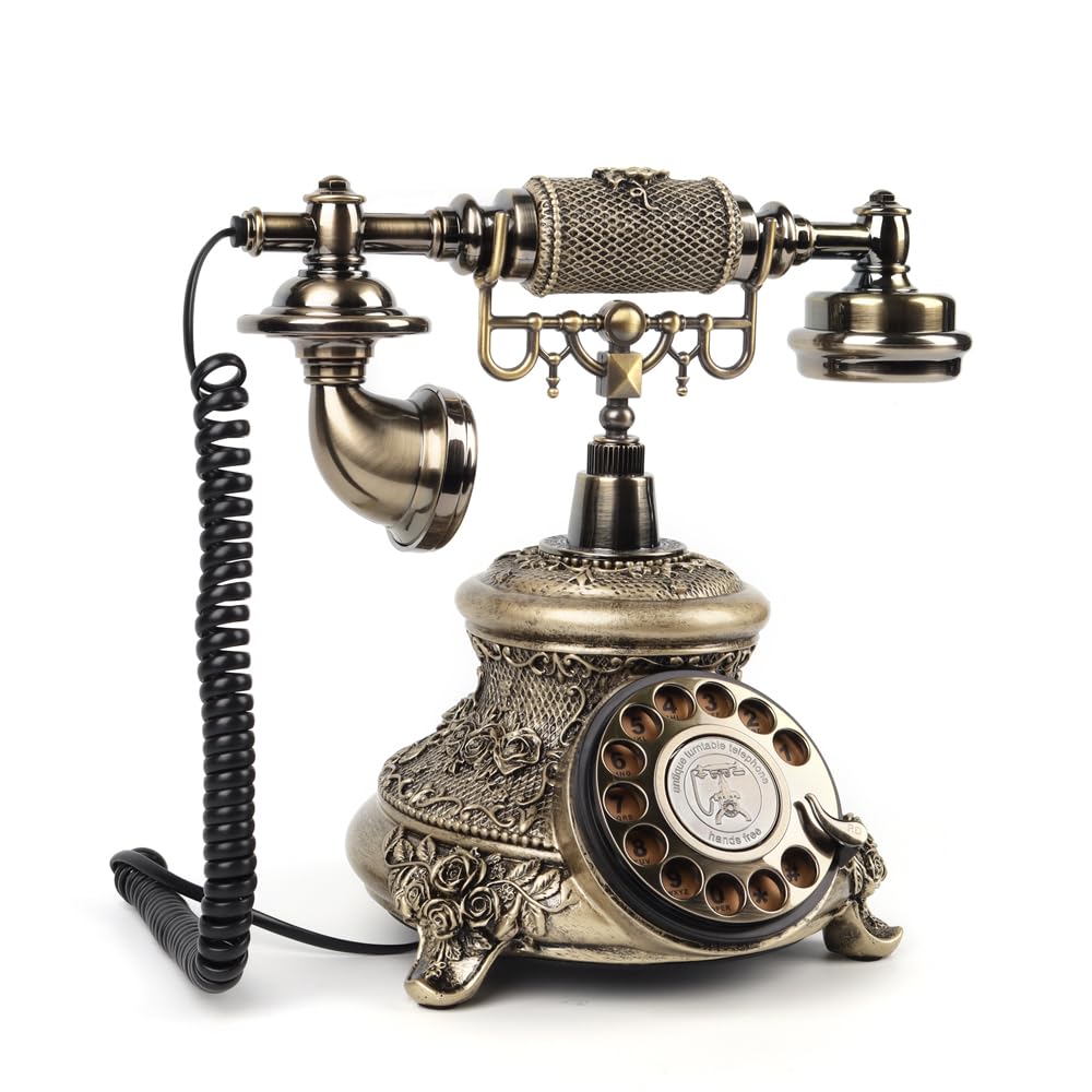 Europejska księga gości antyczna audio na ślub, przyjęcie urodzinowe, telefon (Vintage- Brązowy)