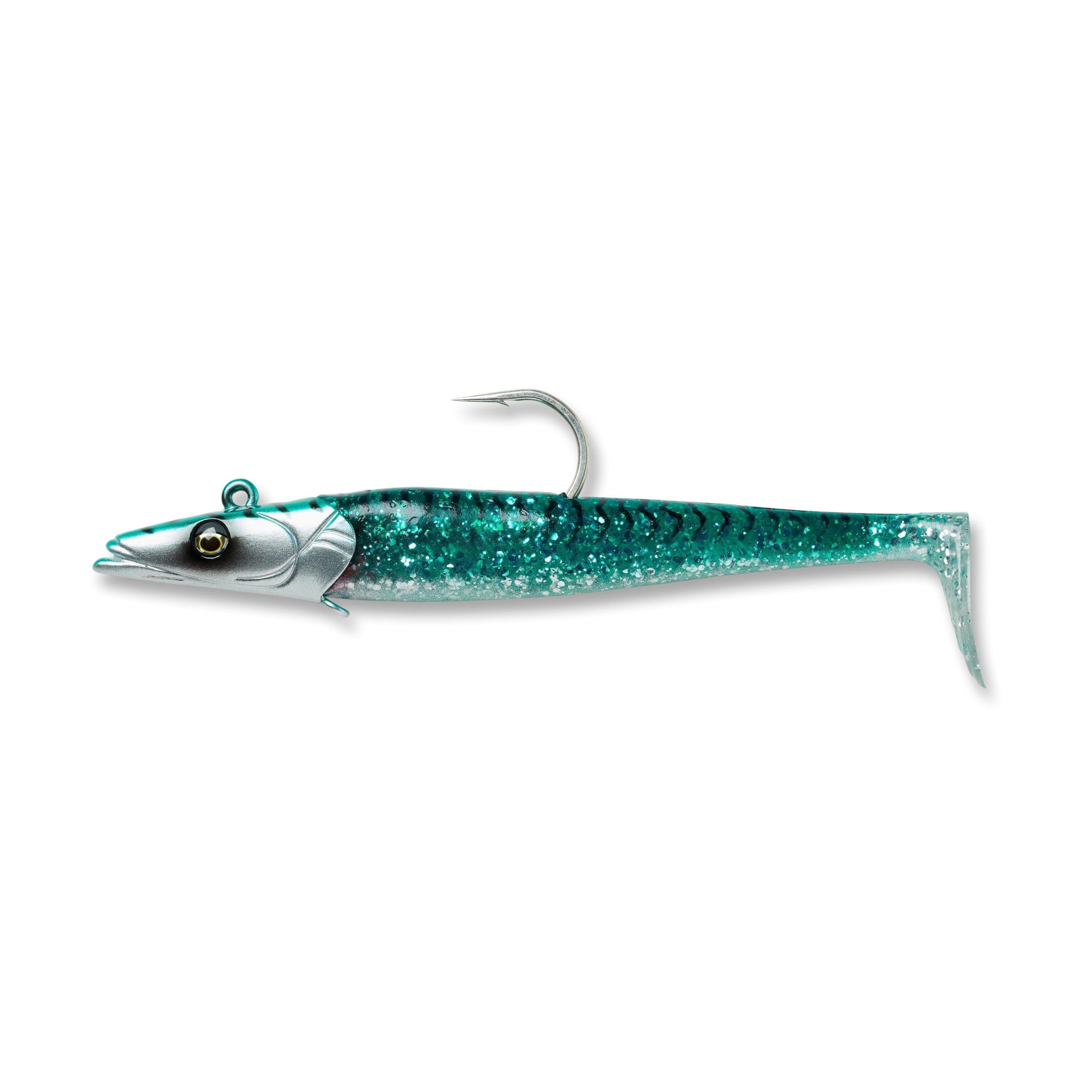 Savage Gear Sandeel Fishing Bait, 5 1/3 oz, Mackerel, Realistic Contours & Movement, Durable Construction, Two Tie Points, 5X Hooks, Holographic Eyes, Bait Keeper
