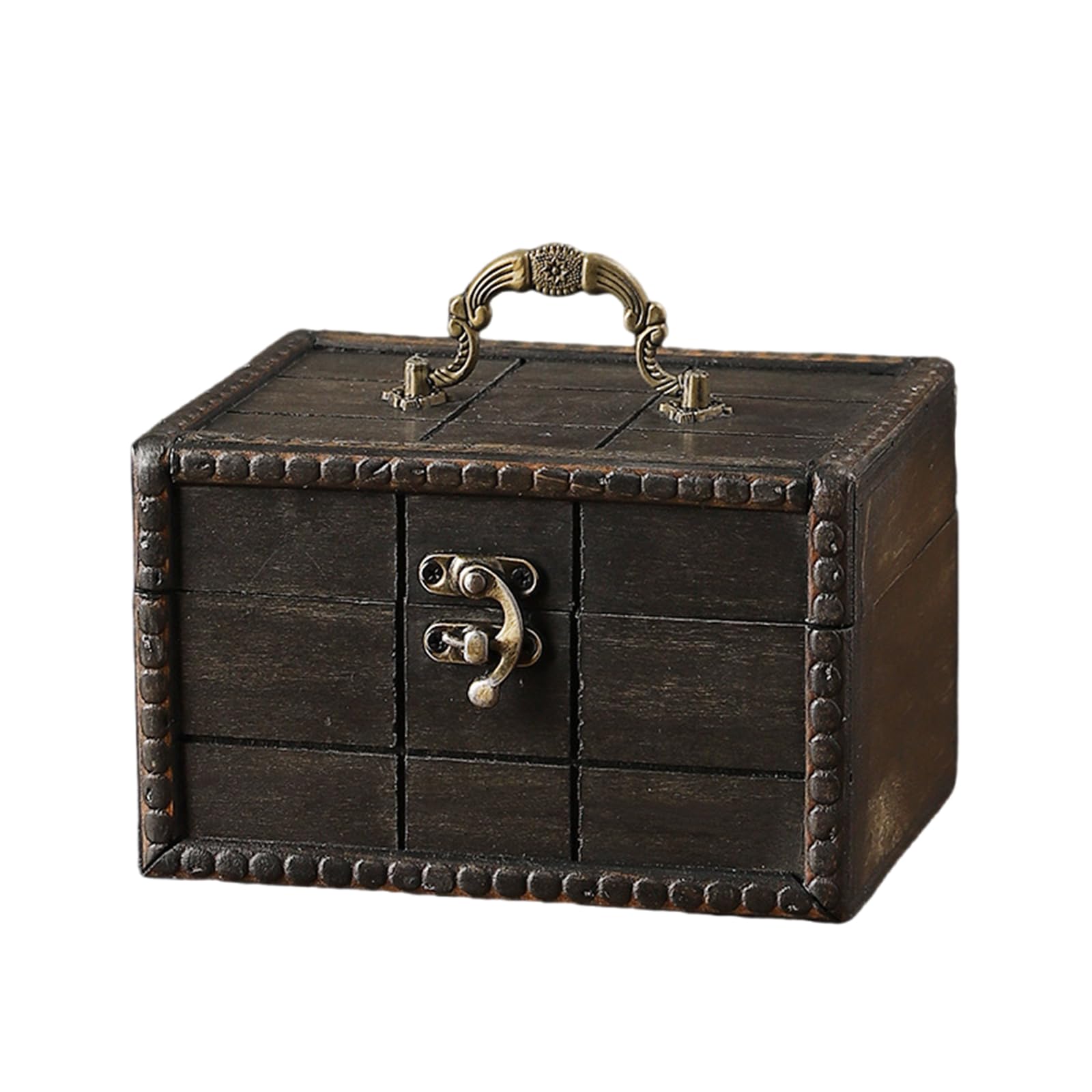 HDOYTXXM Antique Styles Handled Wooden Chests Home Storage Organizers Bucolic Keepsakes Box for Keepsakes Supplies Vintage Jewelry Storage