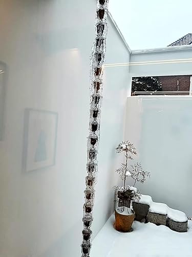 Miniatura 6 de CukUJH Rain Chains Gutter Downpipes, Custom Length Rain Catching Chains for Home Displays and Eave Drainage(260cm8.5ft)