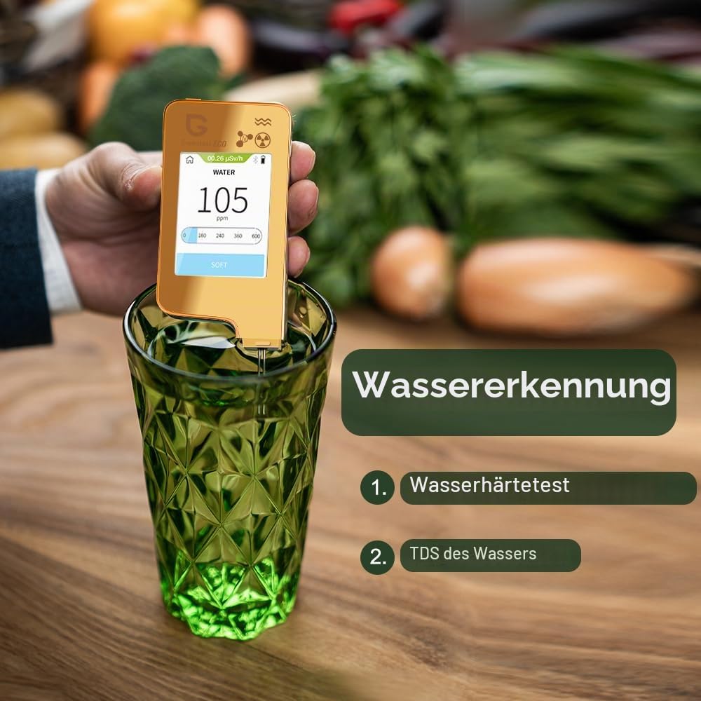 G reentest 6 in 1ECO 5 + Fisch Nitrat Messgeraet Analyzer, Geigerzähler Strahlungsdetektor, TDS PPM Wasserprüfgerät, Tester für Gemüse, Obst, Fisch und Fleisch
