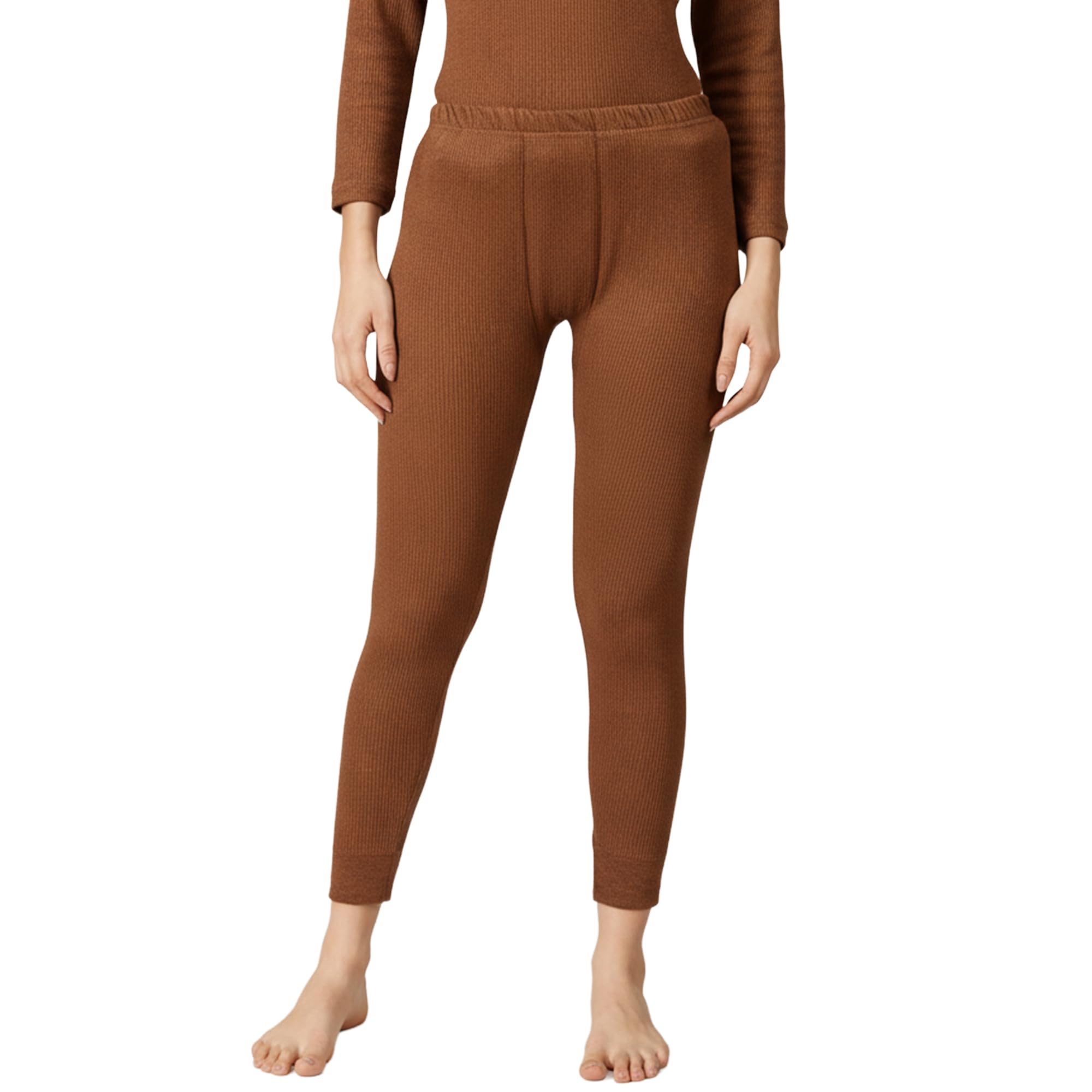 amul comfy Women's Kashmira Thermal Trouser | Super Combed Cotton Rich Regular Fit Body Warmer Pant | Soft, Breathable & Naturally Insulated Winter Underpant Brown-picture-16