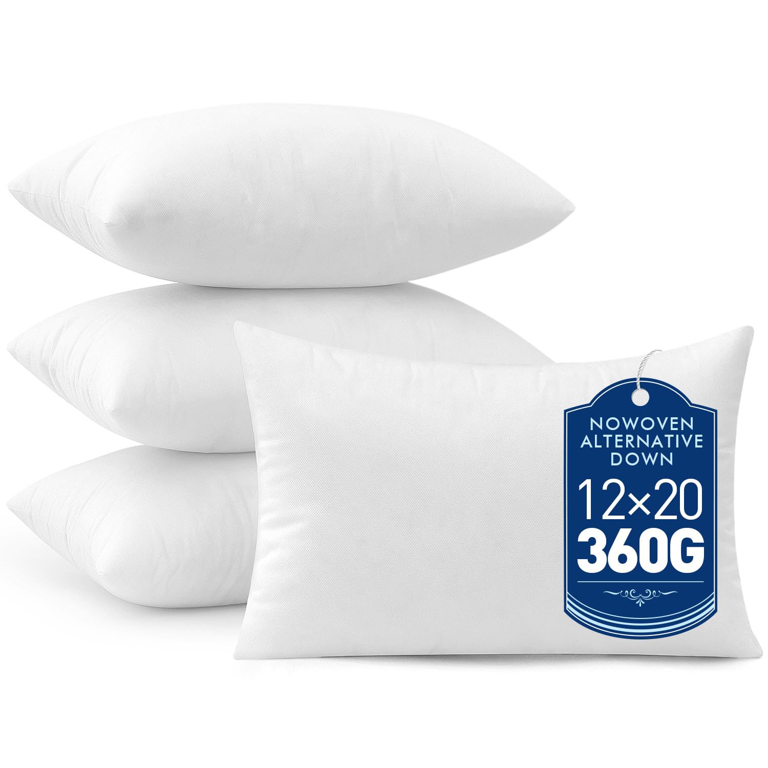 MIULEE Non-Woven 12x20 Pillow Inserts
