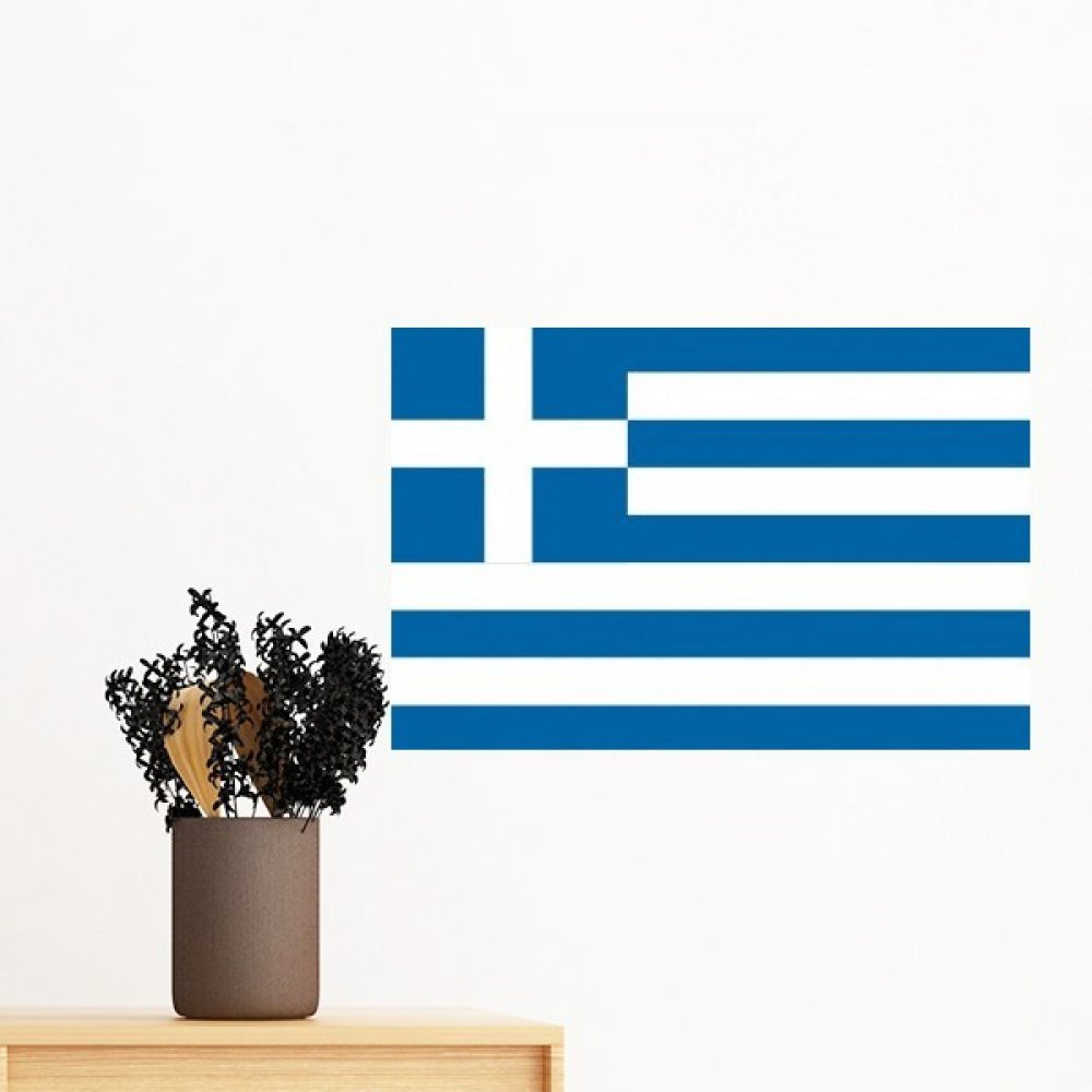 Sticker drapeau Grèce 40cm : l'astuce déco rapide pour masquer un mur abîmé