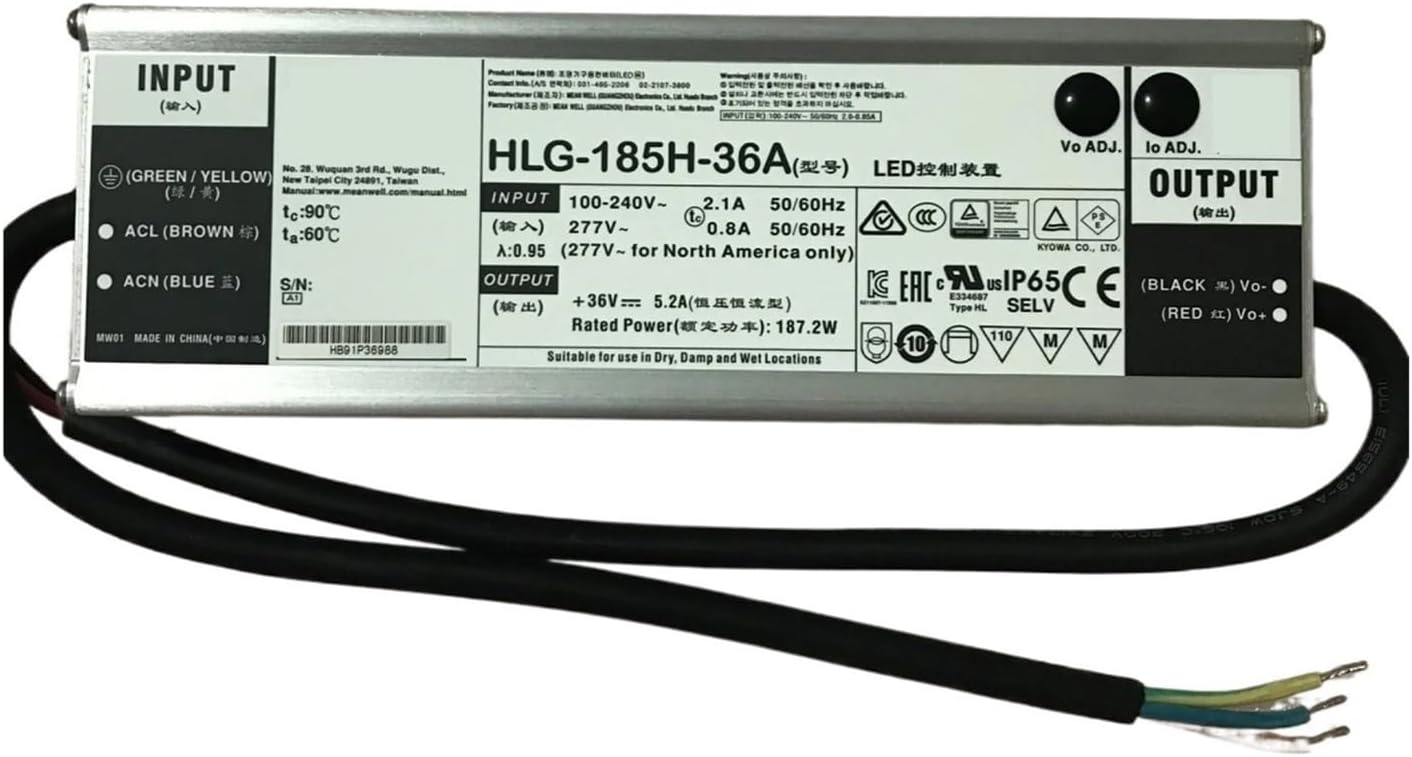 HLG-185H HLG-185H-24 HLG-185H-24A HLG-185H-30A HLG-185H-36A HLG-185H-48A HLG-185H-12B HLG-185H-24B Switching Power Supply(HLG-185H-24A)