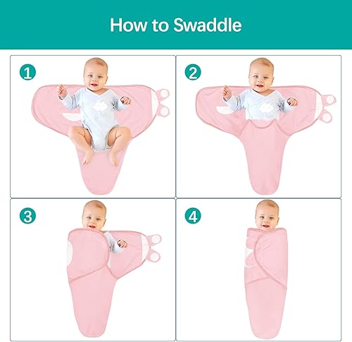 Miniatura 6 de Biloban Pañales para bebés de 0 a 3 meses para niñas, manta para recién nacidos, manta de algodón para envolver al recién nacido, esenciales para