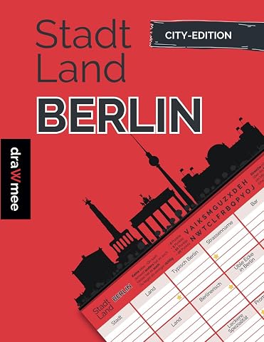 Stadt Land Berlin Geschenk f r Berliner & Berlin Fans - Quiz Spiel Souvenir Andenken Spielblock mit 35 Blatt Din-A4 Seiten zum Ausschneiden