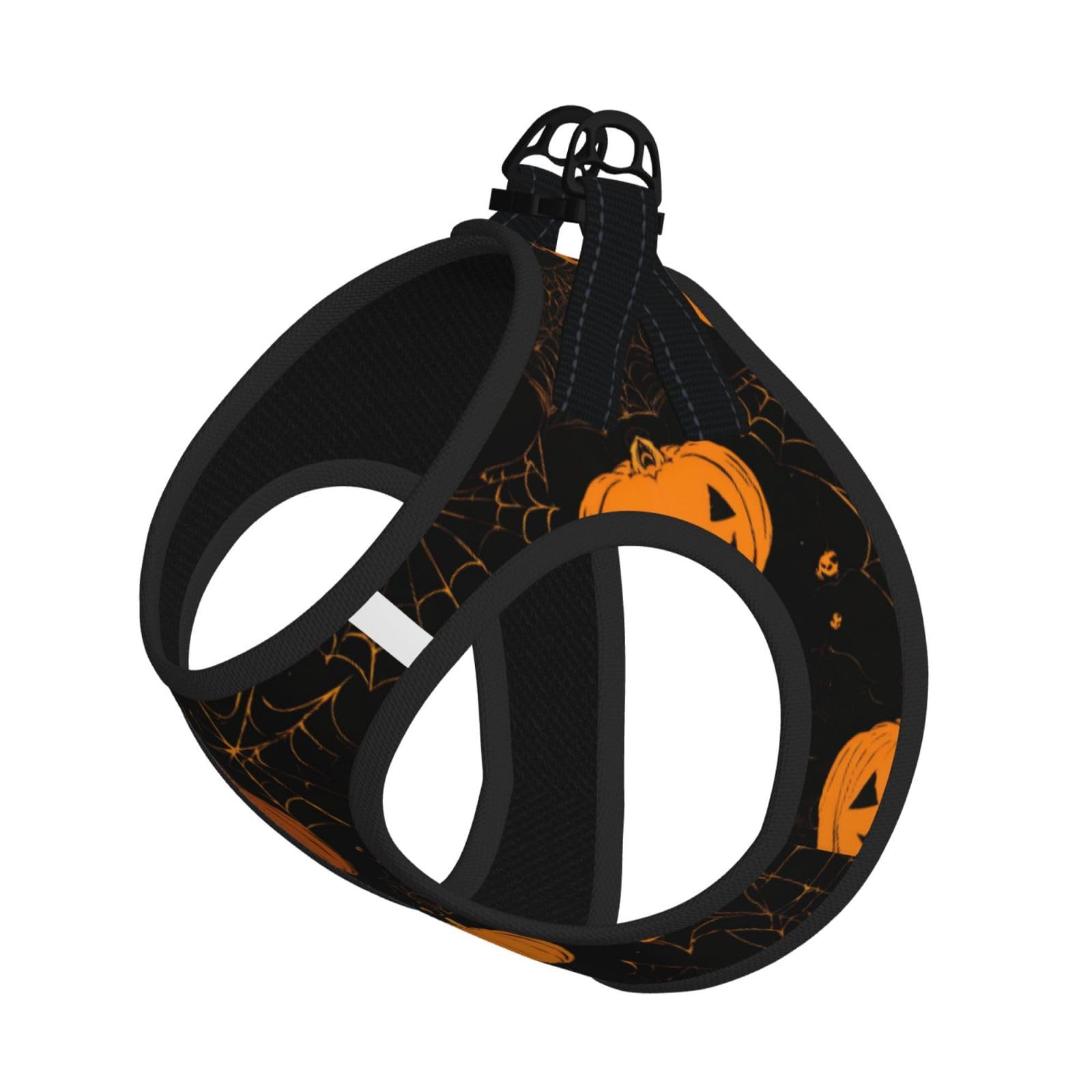 Halloween Pumpkin Print Harness Leash Set For Cat Dog, Reflective Adjustable Escape-Proof Vest Lead With Soft Breathable Mesh, For Small Pets And Kitten Puppy