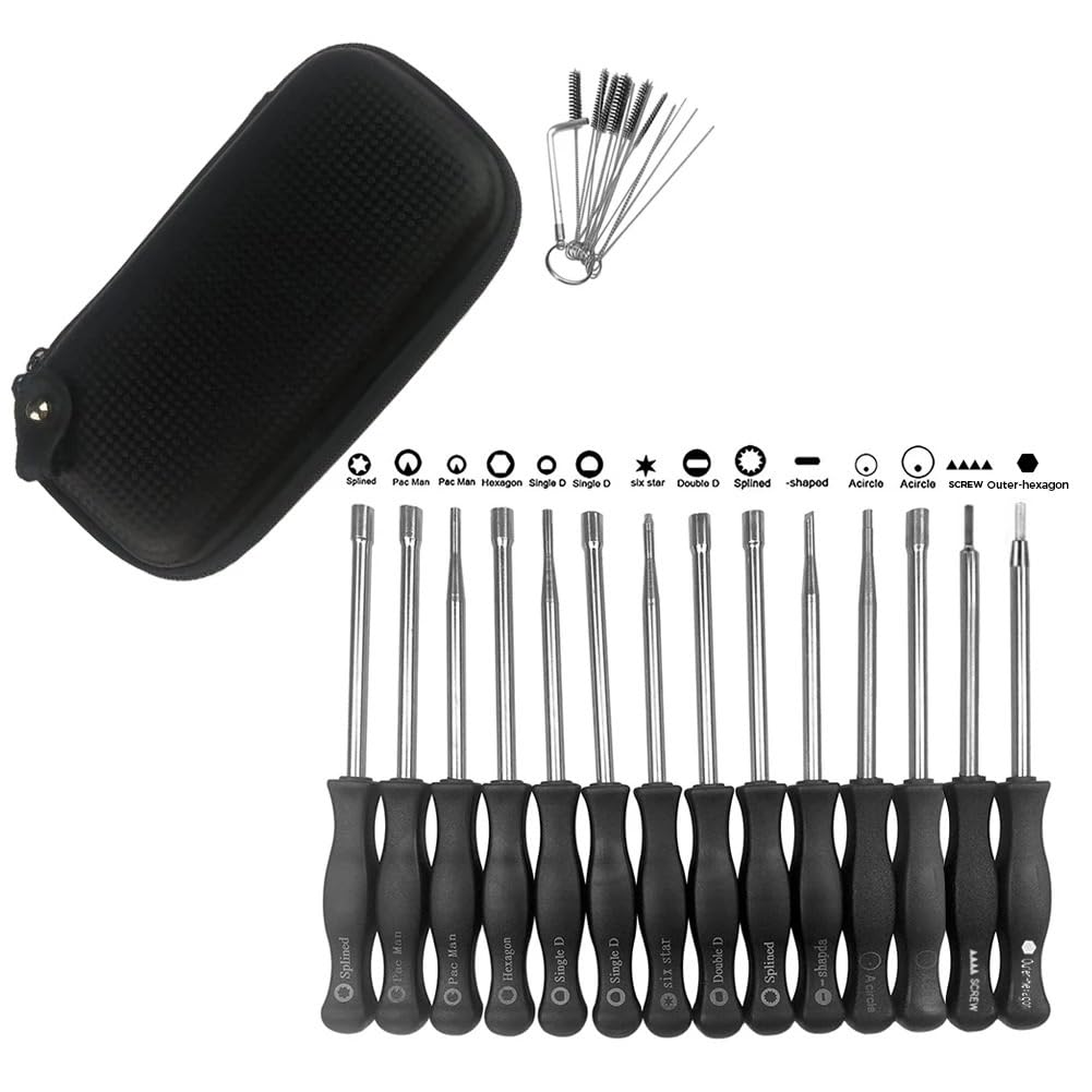 14 pezzi/set per strumenti di regolazione del carburatore + spazzola + borsa per motori a 2 tempi