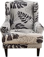 Vista 9 de Fundas para silla Wingback, 2 piezas, estilo americano, fundas elásticas para sillón de ala con parte inferior elástica, protector de muebles
