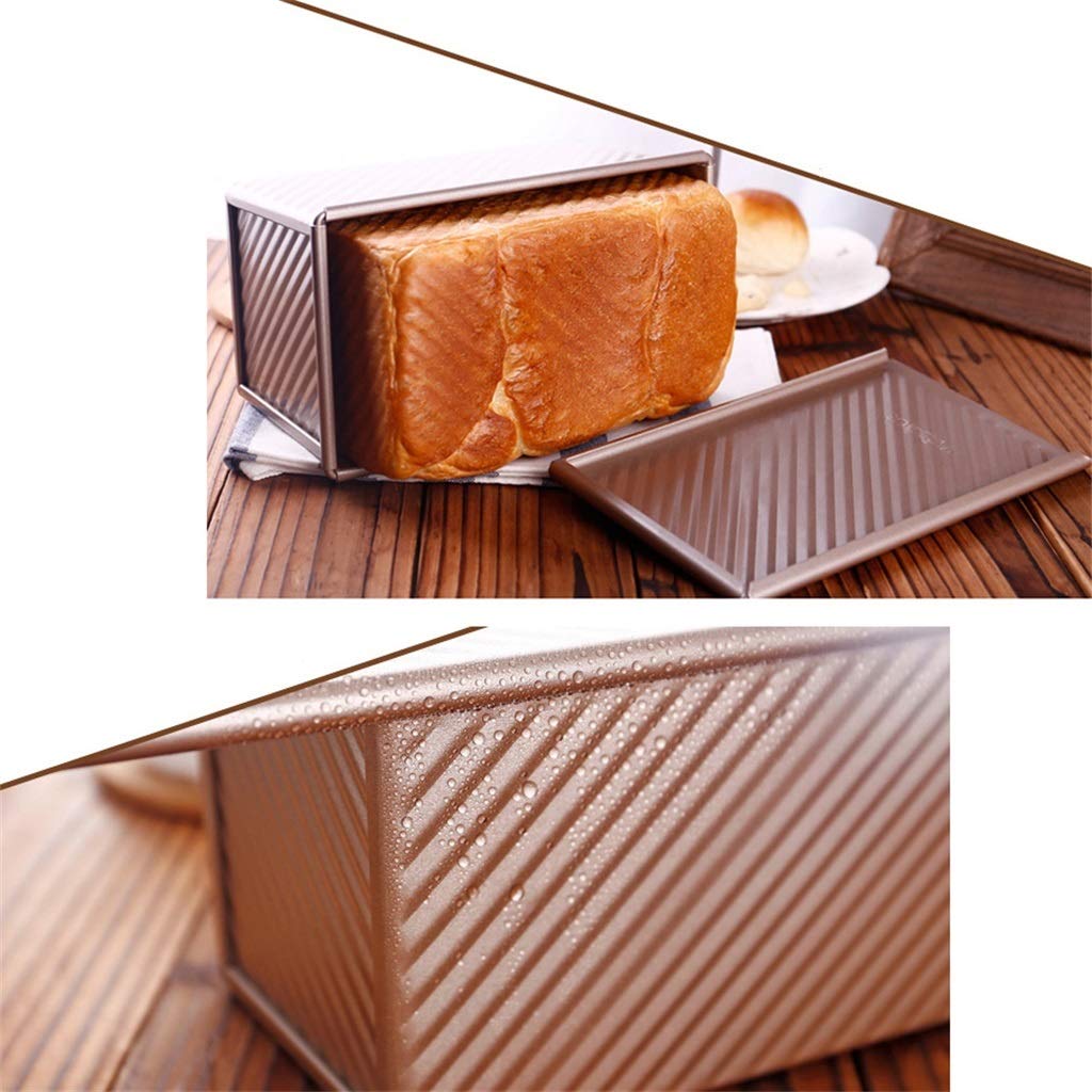 ZHANGXIAO Brotbackform, Mit Deckel Welligkeit Nicht Klebrig 450 G Teig Benutzt for Brot Kuchen Ofen Backen Werkzeug (Größe : B21.6×12.3×11.5cm)