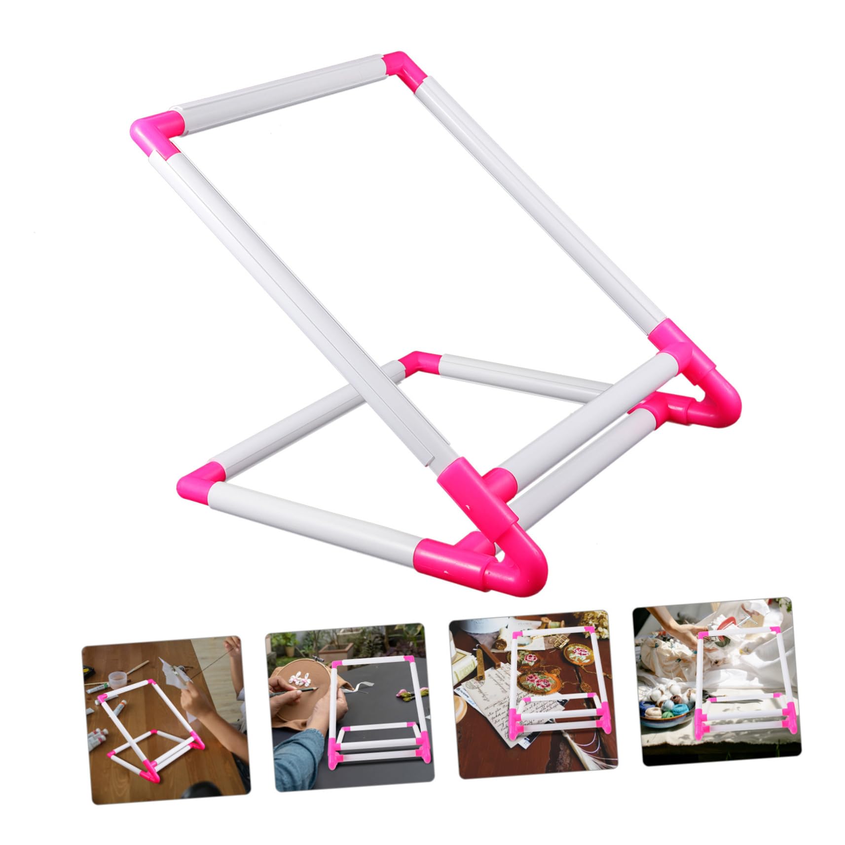SHINEOFI Bastidor de Bordado Ajustable Fácil de Usar y Almacenar de Plástico para Punto de Cruz Adecuado para Manualidades de Bricolaje y Marcos de Fotos