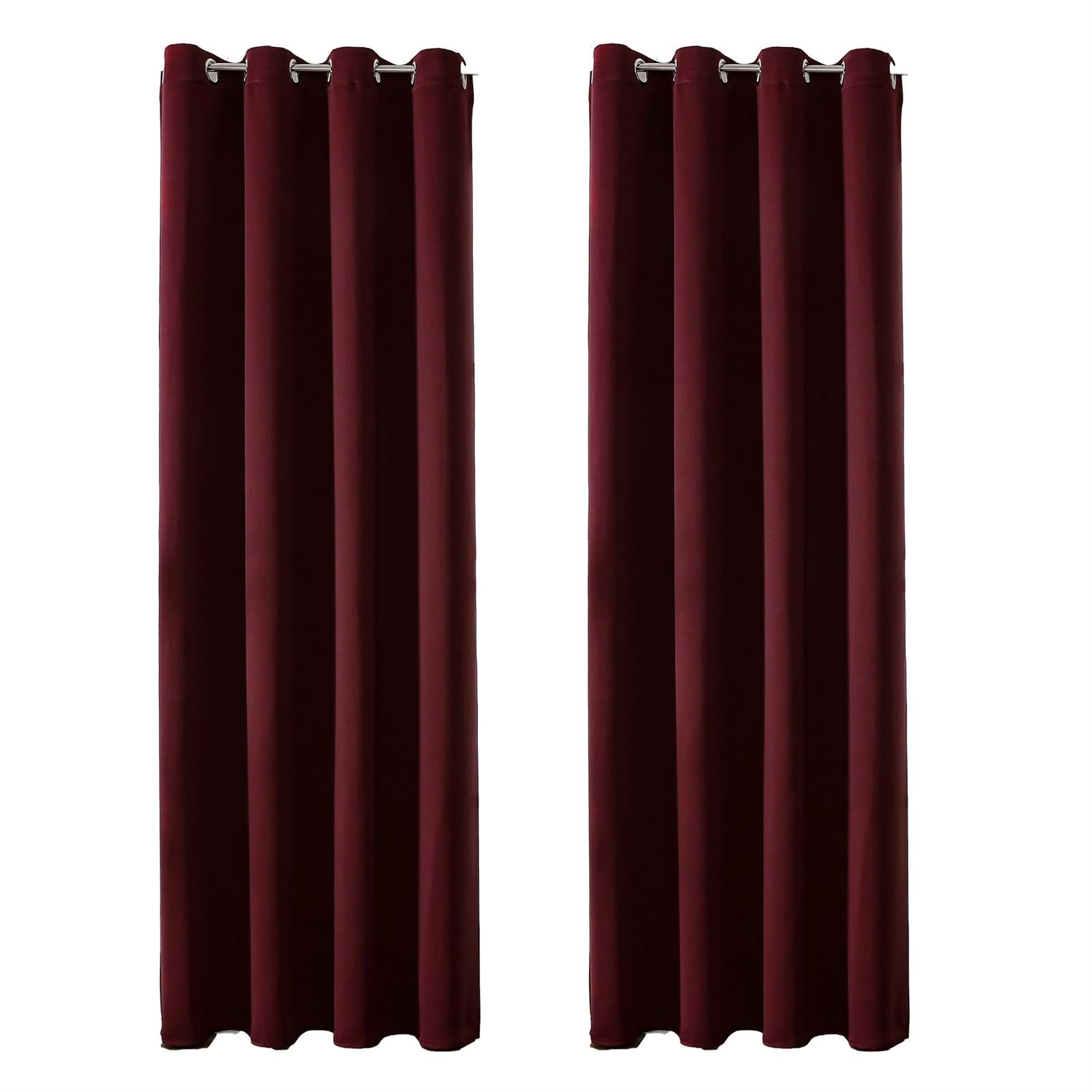 EnxJire Blackout Curtains Blackout Curtains Grommet Top Light Blocking Noise Reducing Window Draps for Bedroom Office Kitchen(Wine Red 2Panels,132X160cm)