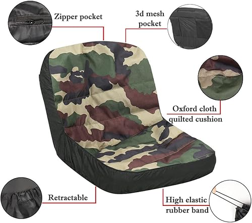 Miniatura 3 de Funda de asiento de cortacésped de camuflaje fundas de asiento de tractor de equitación 600d Oxford duradero impermeable cortacésped reemplazo