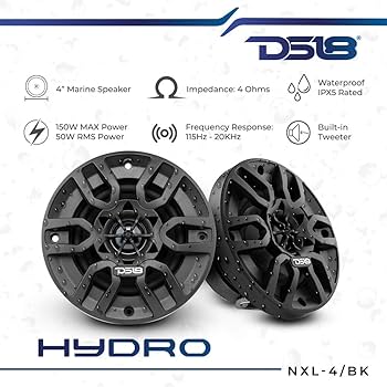 Amazon.com: DS18 MP4/BK Black Marine Speaker - 4