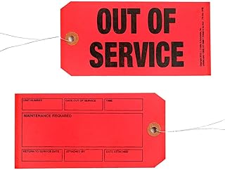 Out of Service/Maintenance Required Tags 50-pk., Clipped Corners with 12