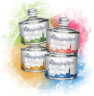 Gin Geschenkset - Rossgoschen Jahreszeiten Gin Set 4x4cl - Das Gin Tasting Set als perfekte Gin Geschenk Idee - Rossgoschen Gin Probierset bestehend aus 4 kleinen Flaschen - Perfekt für Gin Liebhaber